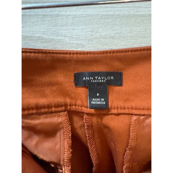 Ann Taylor Factory Womens Rust Orange Pants Size 6 With Side Button Detail & Poc - Picture 6 of 12